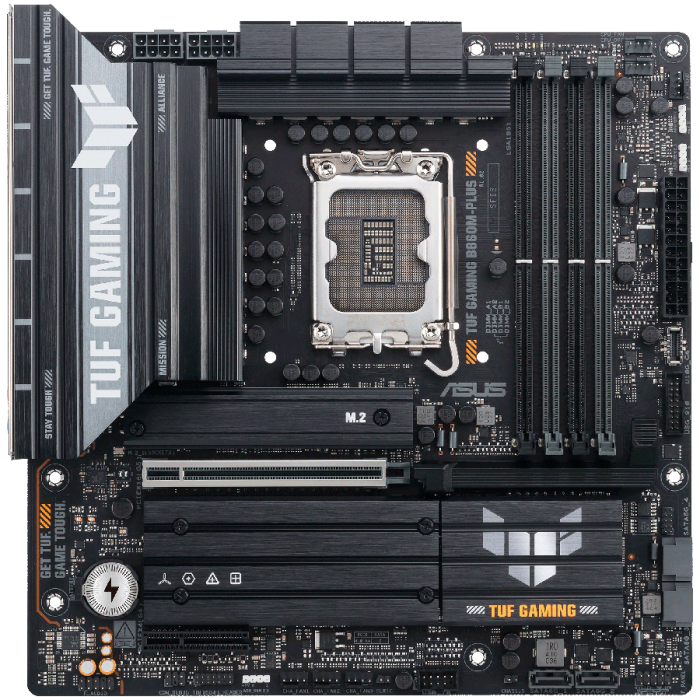 ASUS Main Board Desktop Intel B860 Chipset 4 x DIMM slots, max. 256GB, DDR5 1 x PCIe 5.0 x16 slot 1 x DisplayPort1 x HDMI port 1 x Wi-Fi Module 3 x M2 4 x SATA m-ATX