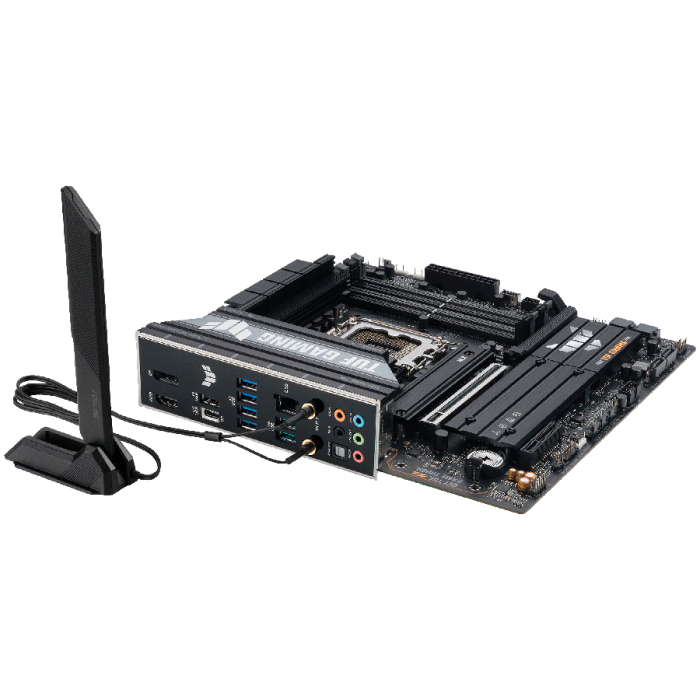 ASUS Main Board Desktop Intel B860 Chipset 4 x DIMM slots, max. 256GB, DDR5 1 x PCIe 5.0 x16 slot 1 x DisplayPort1 x HDMI port 1 x Wi-Fi Module 3 x M.2 slots 4 x SATA mATX Form Factor