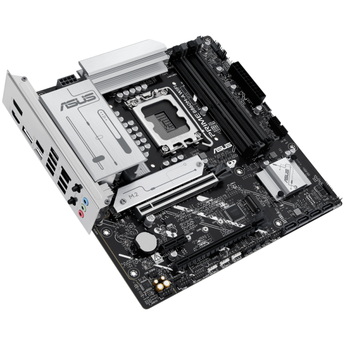 ASUS Main Board Desktop LGA1851 Intel B860 Chipset 4 x DIMM slots, max. 256GB, DDR5 2 x DisplayPort 1 x HDMI 1 x Wi-Fi module 2 x M.2 slots 4 x SATA micro-ATX Form Factor