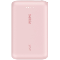 BELKIN 10k PD20w Integrated USB-C Cable Power Bank, Pink