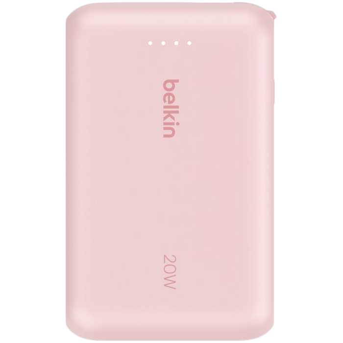 BELKIN 10k PD20w Integrated USB-C Cable Power Bank, Pink
