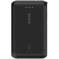 BELKIN 10k PD20w Integrated USB-C Cable Power Bank, Black