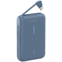 BELKIN 10k PD20w Integrated USB-C Cable Power Bank, Blue