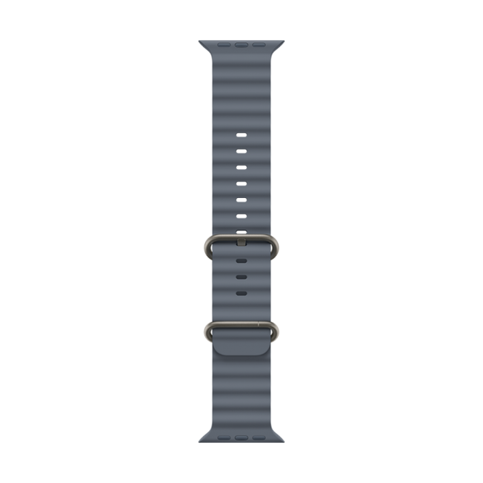 49mm Anchor Blue Ocean Band - Natural Titanium Finish