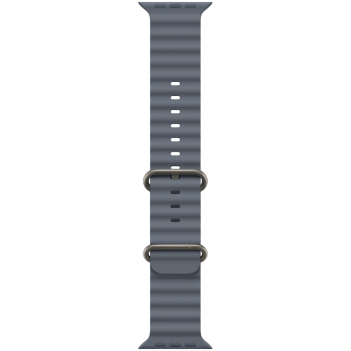 49mm Anchor Blue Ocean Band - Natural Titanium Finish