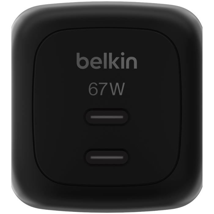 BELKIN 67w Dual USB-C PD wall Charger with PPS, Black