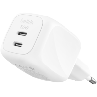 BELKIN 50w Dual USB-C PD wall Charger with PPS, White