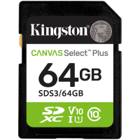 Карта памяти Kingston SDS3/64GB Canvas Select Plus C10 UHS-I U1 V10 64GB