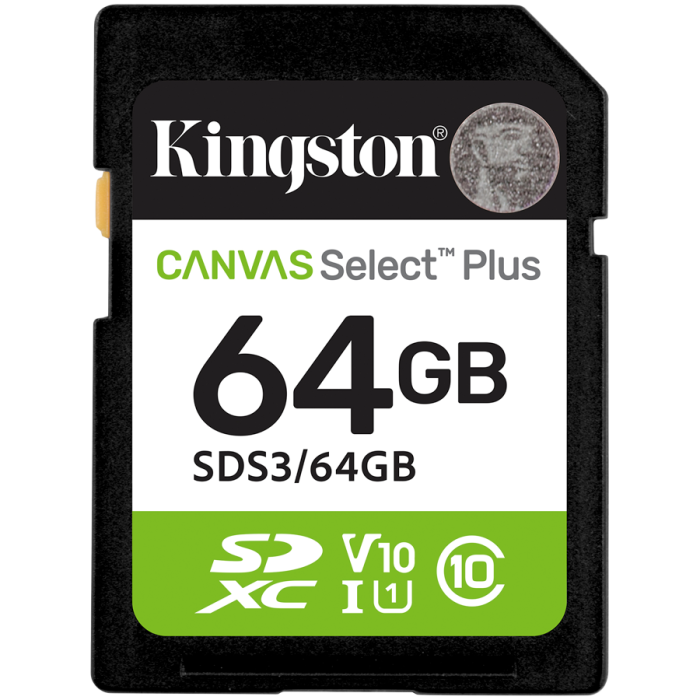 Карта памяти Kingston SDS3/64GB Canvas Select Plus C10 UHS-I U1 V10 64GB