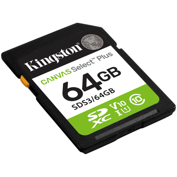 Карта памяти Kingston SDS3/64GB Canvas Select Plus C10 UHS-I U1 V10 64GB