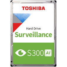 HDD Video Surveillance TOSHIBA S300 AI 8TB CMR, 3.5'', 512MB, 7200RPM, SATA, 64 cameras, 24/7, TBW: 550