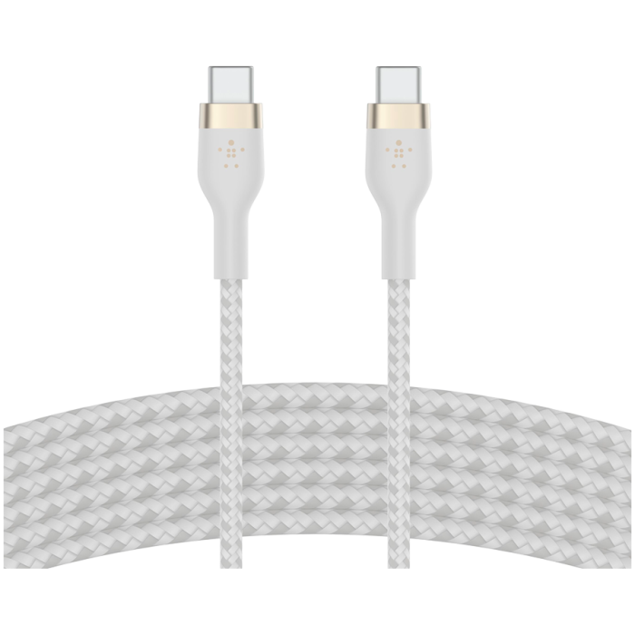 BELKIN  USB-C to USB-C 2.0 Braided silicone, 3M, White