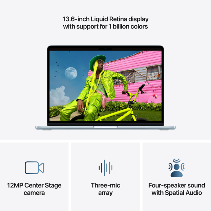 13-inch MacBook Air: Apple M5 chip with 10-core CPU and 8-core GPU, 16GB, 512GB SSD - Sky Blue,Model A3449