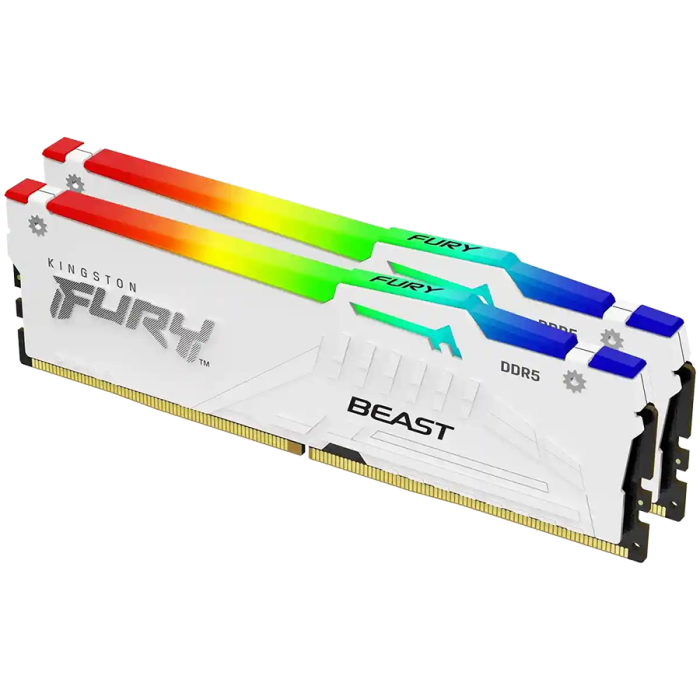 Kingston 64GB 5600MT/s DDR5 CL36 DIMM (Kit of 2) FURY Beast White RGB EXPO