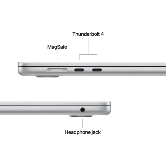 MacBook Air 15-inch,Silver,Model A3448,M5 CHIP WITH 10C CPU, 10C GPU,16GB unified memory,70W Dual USB-C Power Adapter, 1TB SSD storage,Two Thunderbolt 4 Ports,Touch ID,Liquid Retina display,Force Touch Trackpad, KEYBOARD-RU
