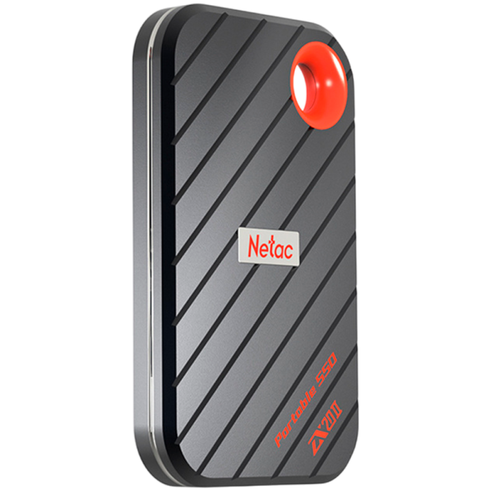 Netac ZX20 II USB 3.2 Gen 2 Type-C External Magnetic Portable SSD 512GB, sequential R/W up to 2000MB/1800MB/s, with USB C to A cable and 20Gbps USB C to C cable