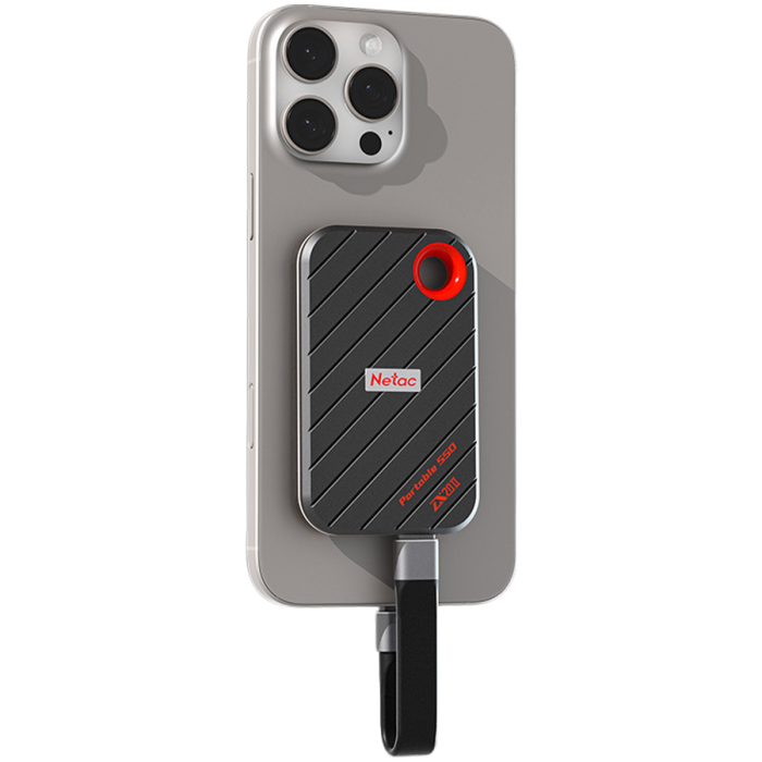 Netac ZX20 II USB 3.2 Gen 2 Type-C External Magnetic Portable SSD 512GB, sequential R/W up to 2000MB/1800MB/s, with USB C to A cable and 20Gbps USB C to C cable