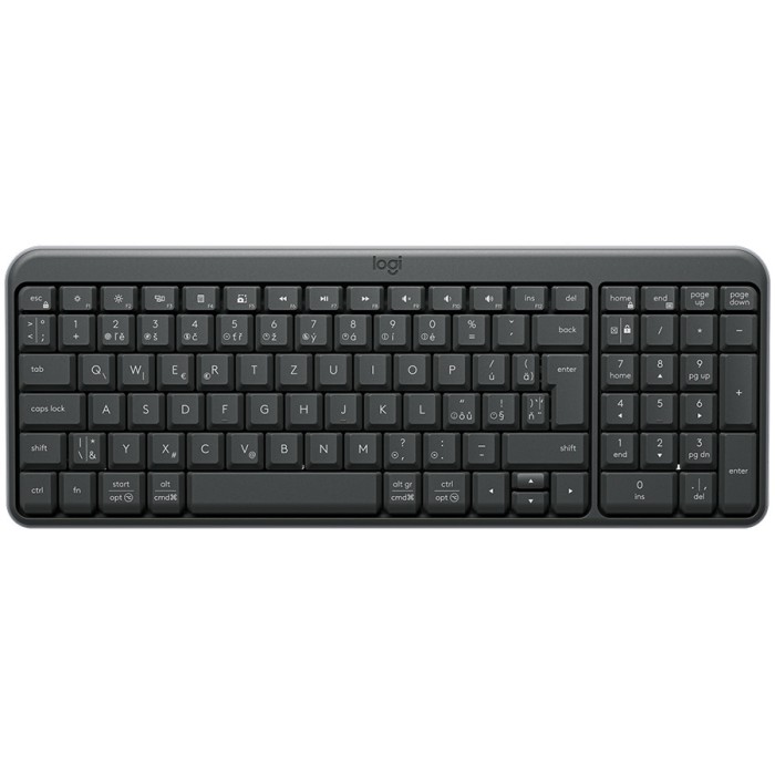 LOGITECH K250 Compact Bluetooth Wireless Keyboard - GRAPHITE - RUS - 2.4GHZ/BT - INTNL-973