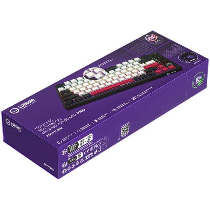 LORGAR Gaming Keyboard KBP7075W Pro Wireless 75% Black RU