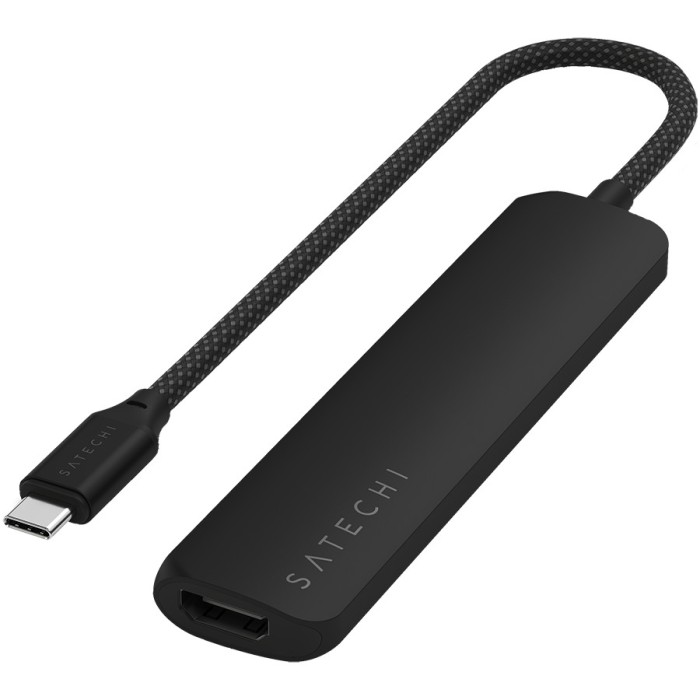 SATECHI 6-in-1 USB-C Slim Multiport Adapter (Black)