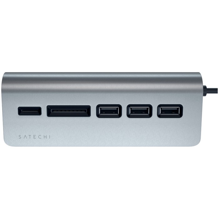 SATECHI Type-C Aluminum USB 3.0 Hub & Card Reader Space Gray