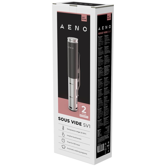 AENO Sous Vide SV1: 1200W, 4 Automatic programs, Temperature adjustment, Timer,  Touch screen, LCD-display, IPX7 Water Proof