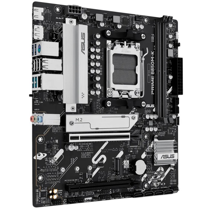 ASUS Main Board Desktop Socket AM5 AMD B850 Chipset 2 x DIMM slots, max. 128GB, DDR5 1 x DisplayPort 1 x HDMI 2 x M.2 4 x SATA micro-ATX Form Factor