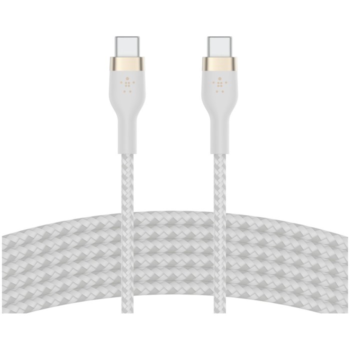 BELKIN  USB-C to USB-C 2.0 Braided silicone, 3M, White