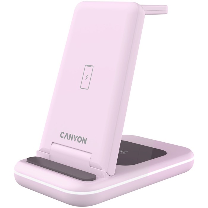 CANYON wireless charger WS-304 15W 3in1 Iced Pink