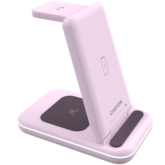 CANYON wireless charger WS-304 15W 3in1 Iced Pink
