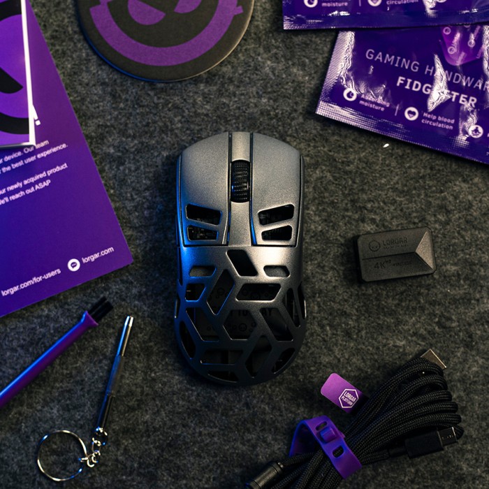 LORGAR Gaming Mouse MSE90W Magnesium Alloy Wireless Gaming Mouse Elite, Dark Grey