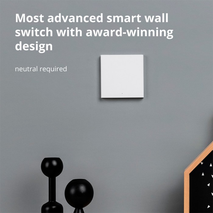 Настенный выключатель одноклавишный Aqara Smart Wall Switch H1 (With Neutral, Single Rocker)