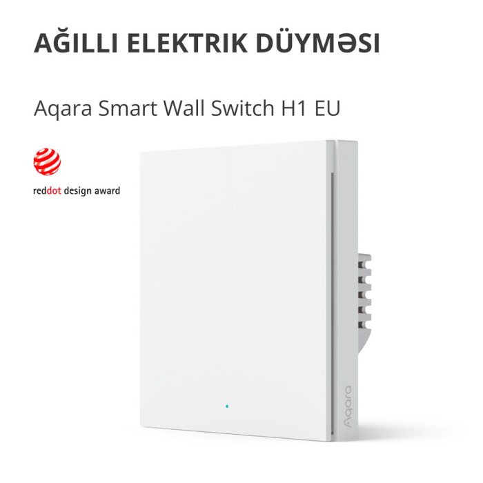 Настенный выключатель одноклавишный Aqara Smart Wall Switch H1 (With Neutral, Single Rocker)