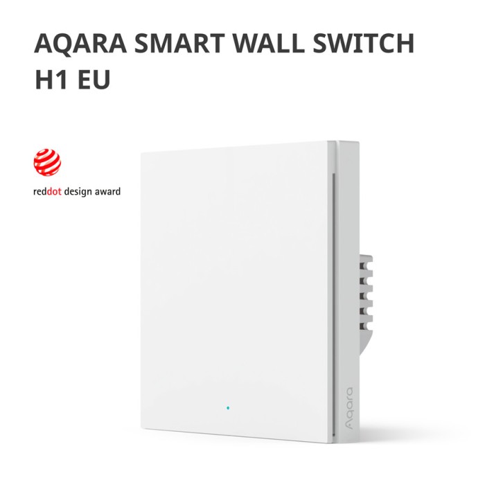 Настенный выключатель одноклавишный Aqara Smart Wall Switch H1 (With Neutral, Single Rocker)