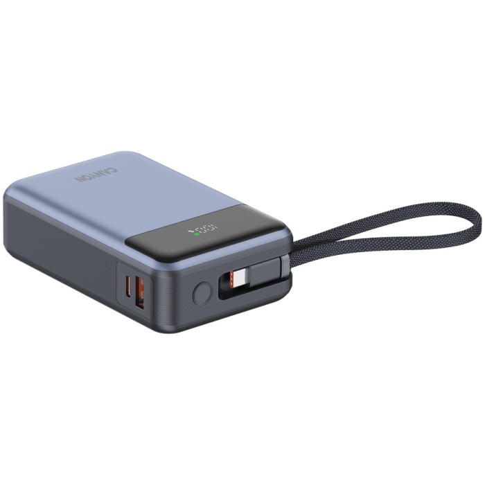 CANYON power bank OnPower 600 built-in cable 20000 mAh PD65W Dark Grey