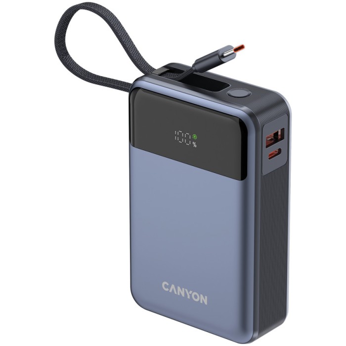 CANYON power bank OnPower 600 built-in cable 20000 mAh PD65W Dark Grey