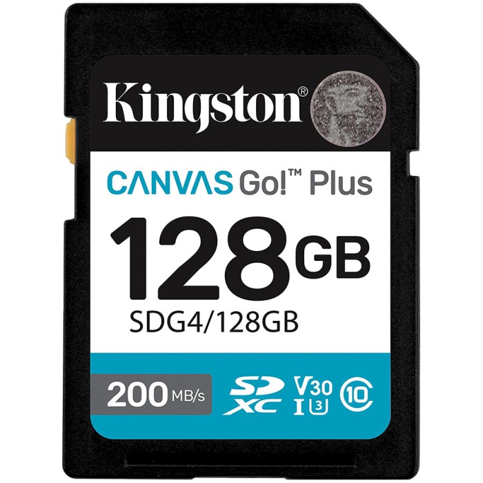 KINGSTON 128GB SDXC Canvas Go Plus Gen4 200MB/s C10 UHS-I U3 V30