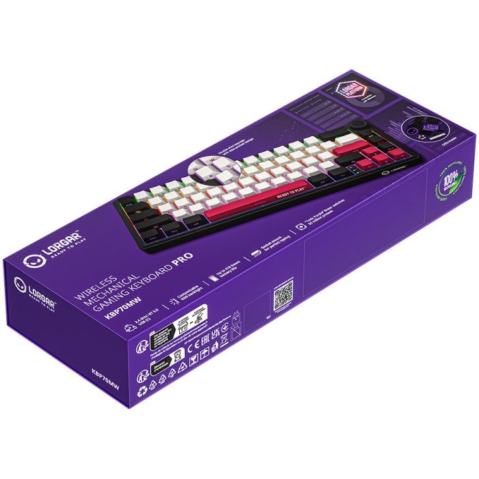 LORGAR Gaming Keyboard KBP70MW Pro Wireless 65% Black RU