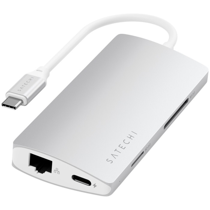 SATECHI Type-C Multi-Port Adapter 4K with Ethernet V2 Silver