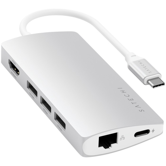SATECHI Type-C Multi-Port Adapter 4K with Ethernet V2 Silver