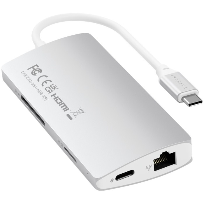 SATECHI Type-C Multi-Port Adapter 4K with Ethernet V2 Silver