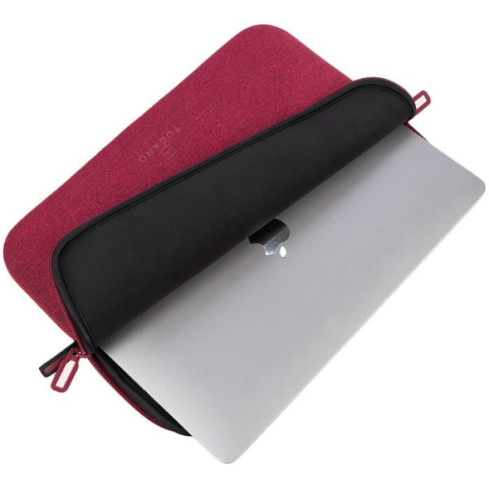 TUCANO MELANGE Sleeve for MacBook Air 15 (2023) / MacBook Pro 15 (2016-2019) / Laptop 14 / Laptop 13, Burgundy