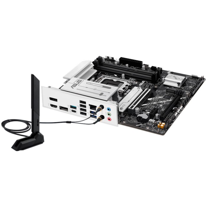ASUS Main Board Desktop LGA1851 Intel B860 Chipset 4 x DIMM slots, max. 256GB, DDR5 2 x DisplayPort 1 x HDMI 1 x Wi-Fi module 2 x M.2 slots 4 x SATA micro-ATX Form Factor