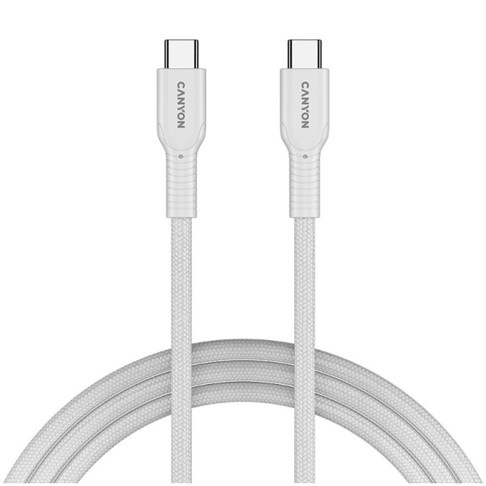 CANYON cable OnWire 60CL C-C 60W COLOR Braided 1m White