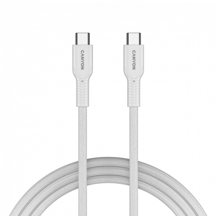 CANYON cable OnWire 60CL C-C 60W COLOR Braided 1m White