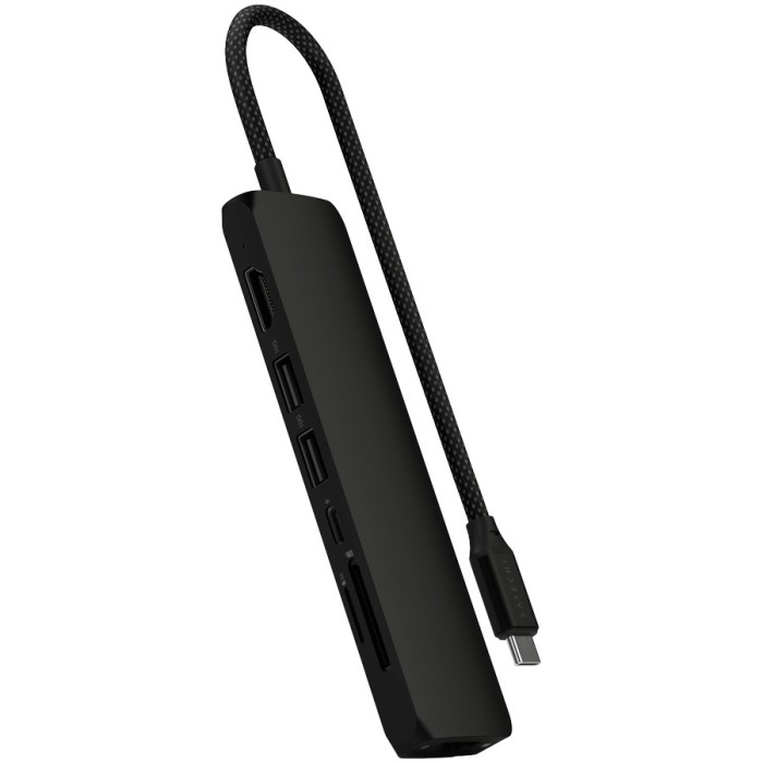SATECHI 7-in-1 USB-C Slim Multiport Adapter with Ethernet (Black)