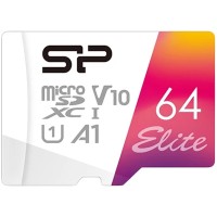 SILICON POWER Elite Colorful  64GB microSD,  V10, U1, A1  Read speeds up to 100 MB/s  with adapter