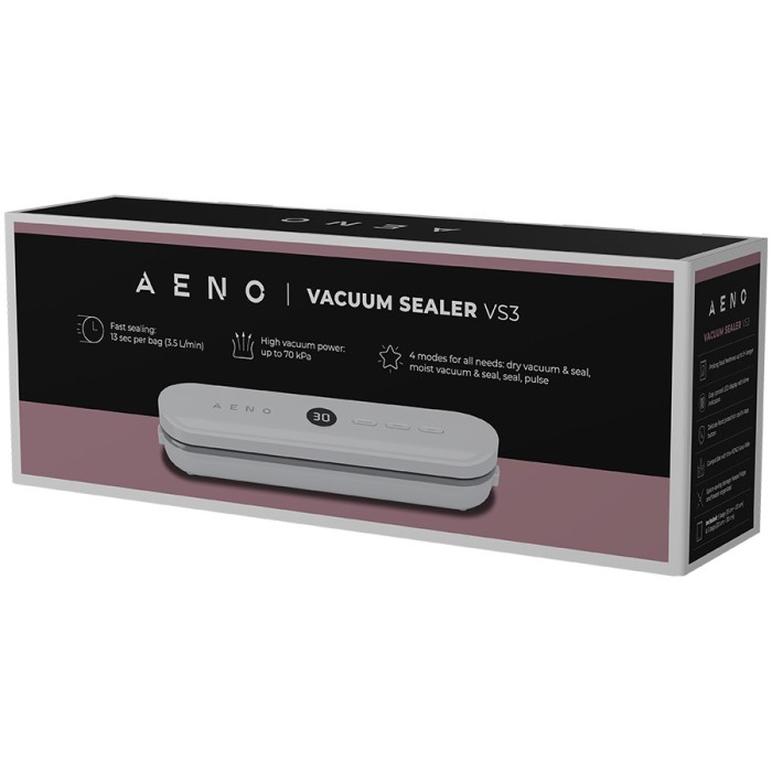 AENO VS3 Vacuum Sealer, LED Display, 80W, 65kPa (+/-5kPa), White