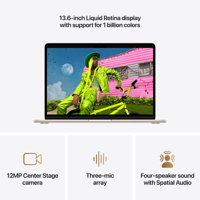 13-inch MacBook Air: Apple M5 chip with 10-core CPU and 10-core GPU, 16GB, 1TB SSD - Starlight,Model A3449