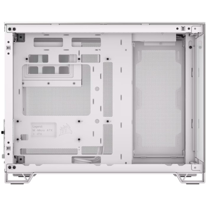 CORSAIR 2500X Micro ATX Dual Chamber PC Case - White/Satin Gray Aluminum